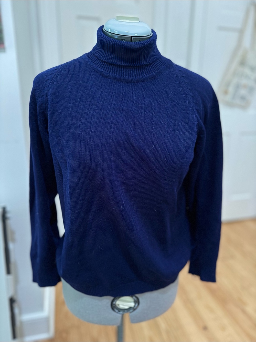 Pura Lopez Navy Turtleneck Sweater